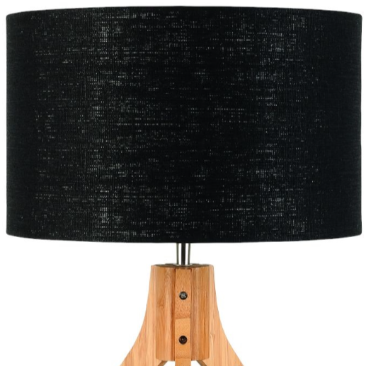Lampe de Table Annapurna en Bambou avec Abat-Jour Éco Lin Noir