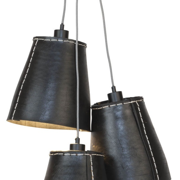 Suspension Amazon Trois Abat-Jours Noir – Taille L