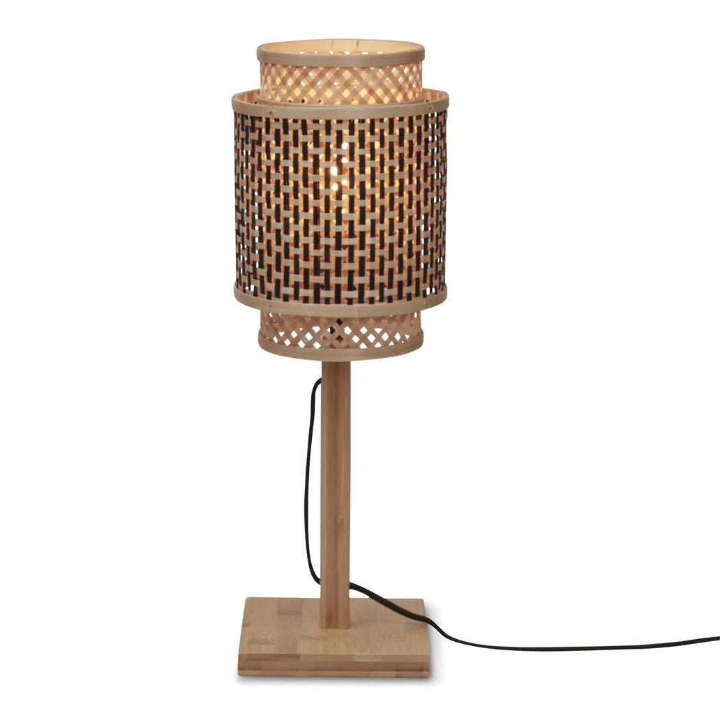 Lampe à Poser Bhutan Bambou Noir et Naturel 45cm