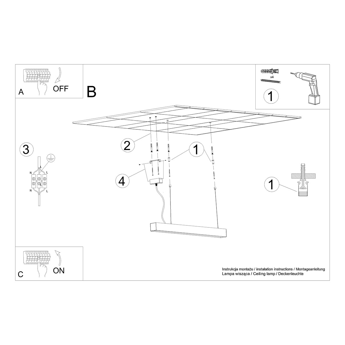 Suspension Barre Moderne 67 blanc