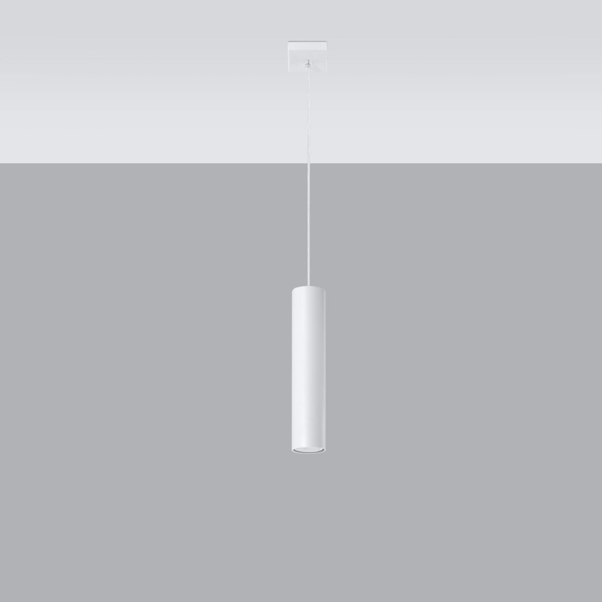 Long Cylinder White Hanging Lamp