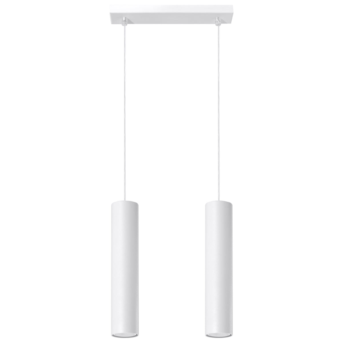 Long Cylinder 2 White Pendant Lamp