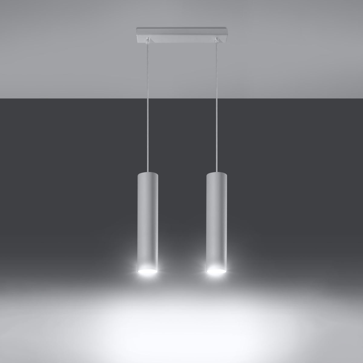 Long Cylinder 2 White Pendant Lamp