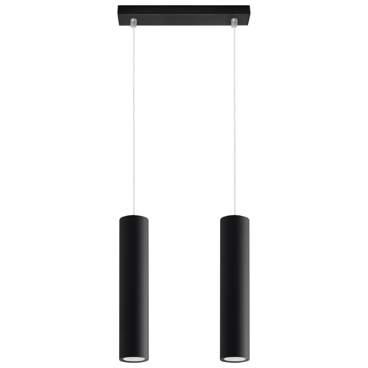 Lampe Suspendue Long Cylindre 2 noir