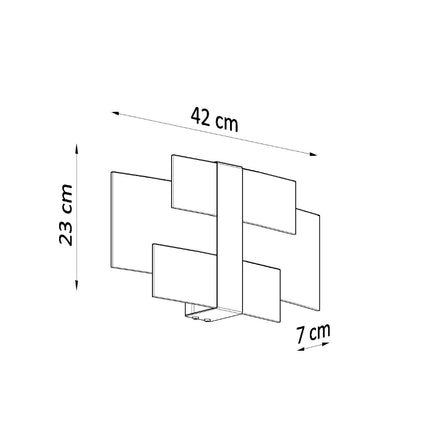 Wandleuchte mit verchromten Glasscheiben