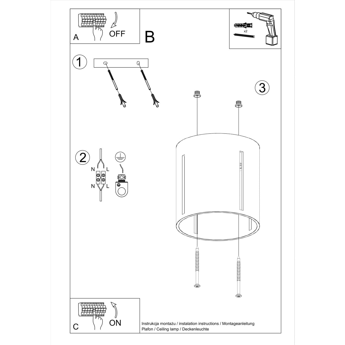 Nordic Cup Ceiling Light Grey