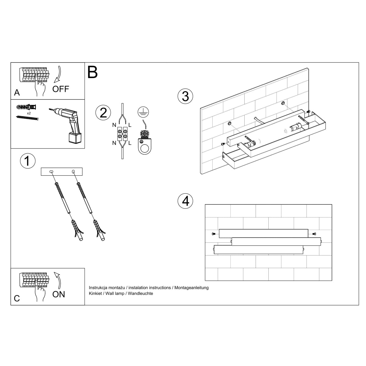 Applique Triple Étage Murale Blanc