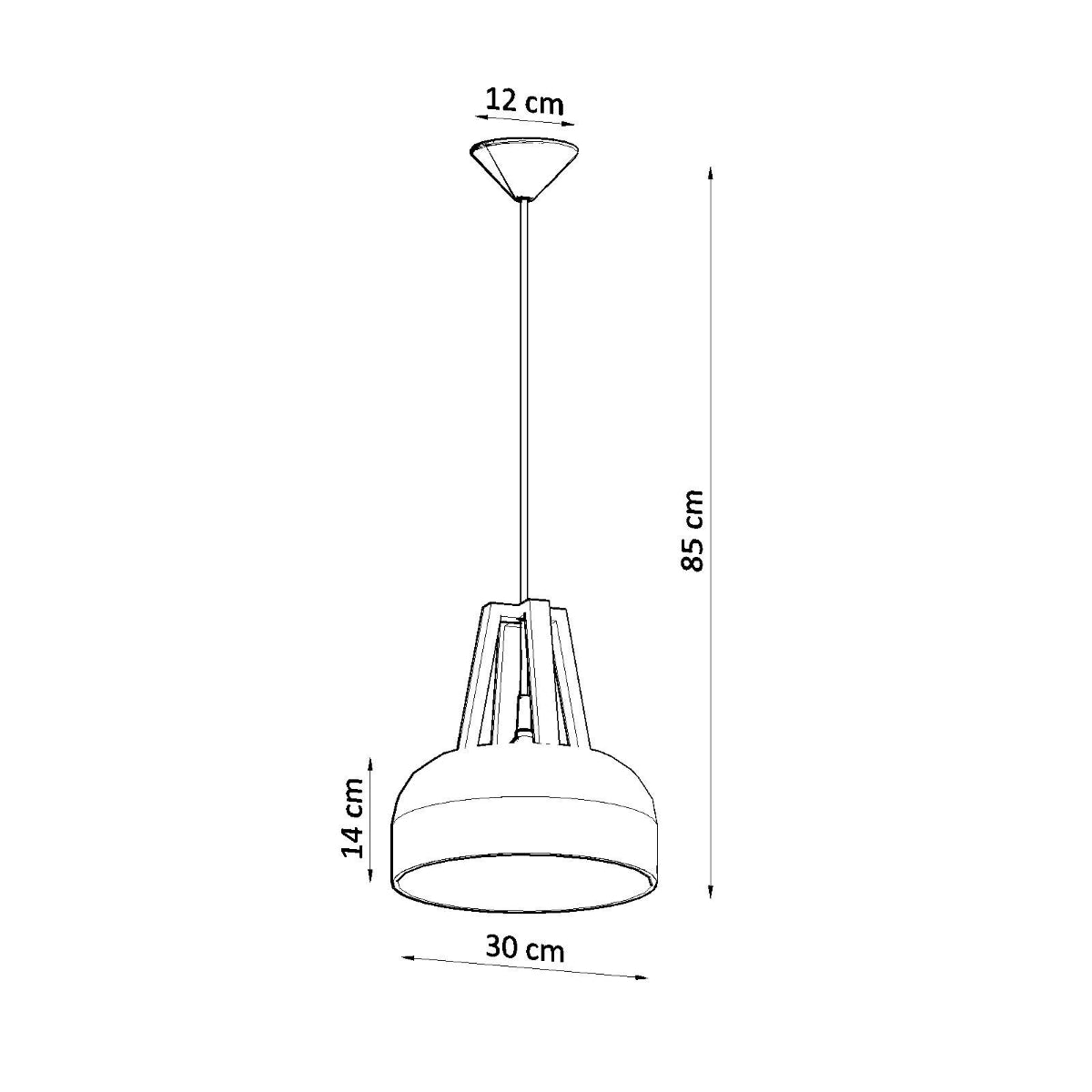 Lampe pendante CASCO blanc/bois naturel