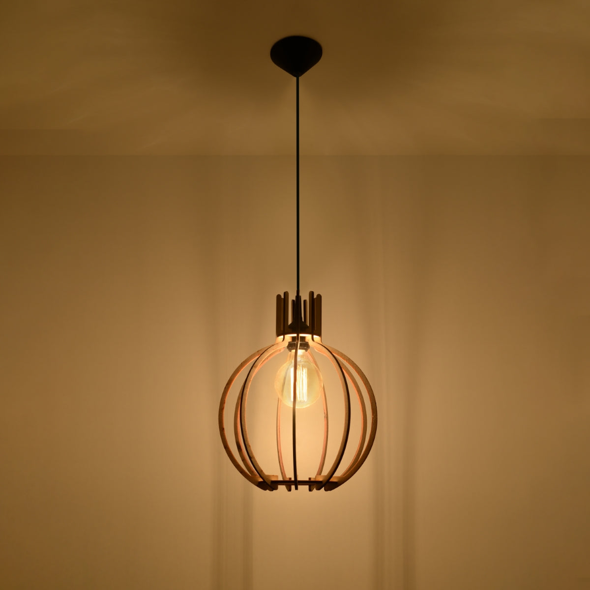 Lampe pendante ARANCIA en bois naturel