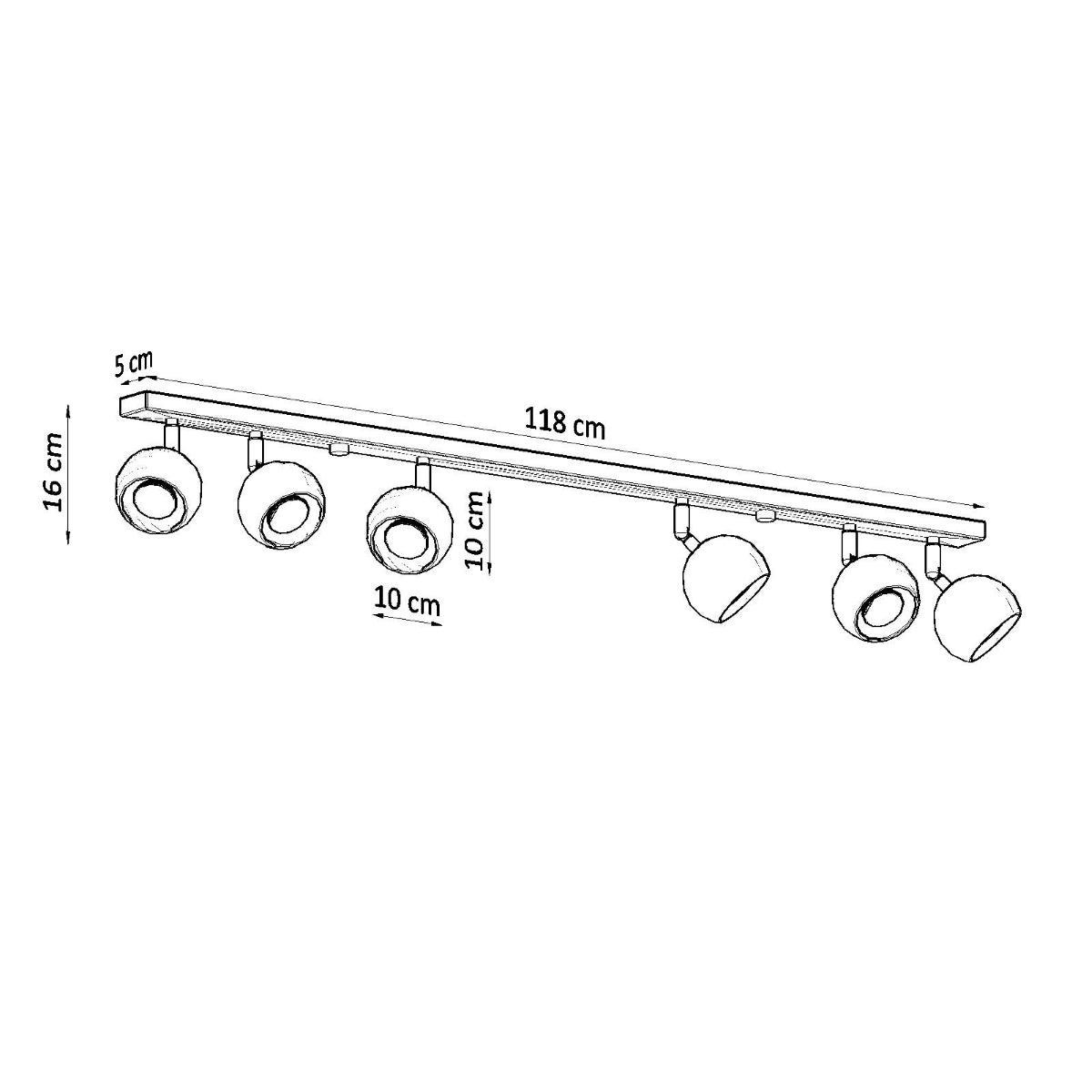 Ocular LED-Deckenleuchte 6L weiß