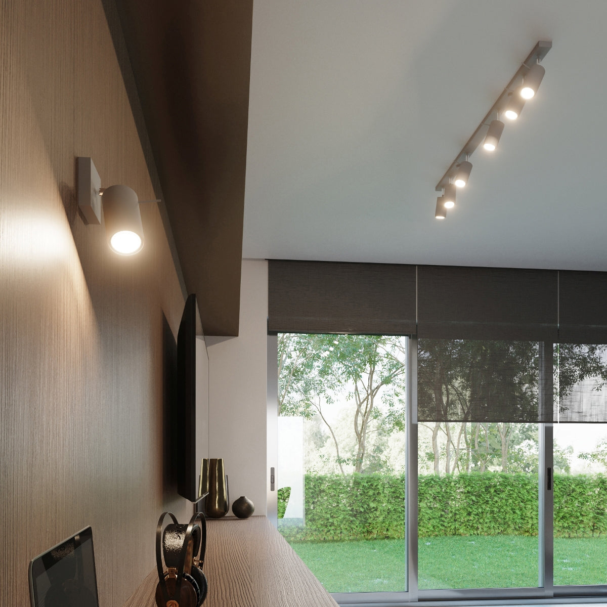 Grey LED Directional Wall Light