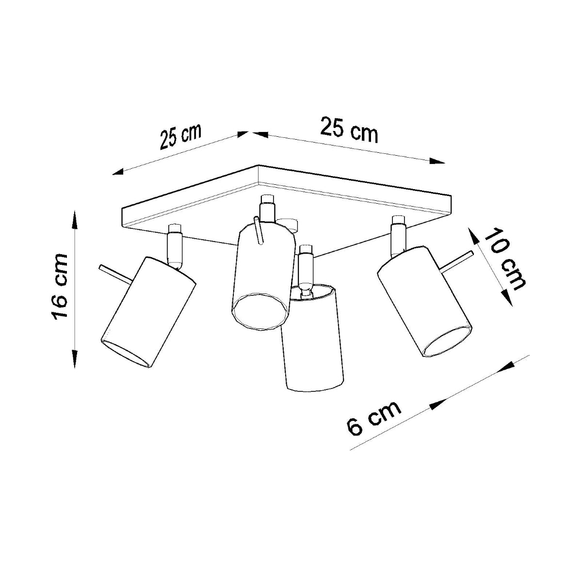 Plafonnier Directionnelle 4 LED gris