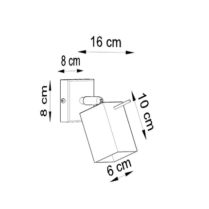 Applique Directionnelle Carré LED gris