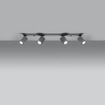 Richtungsdeckenleuchte Square 4L grau