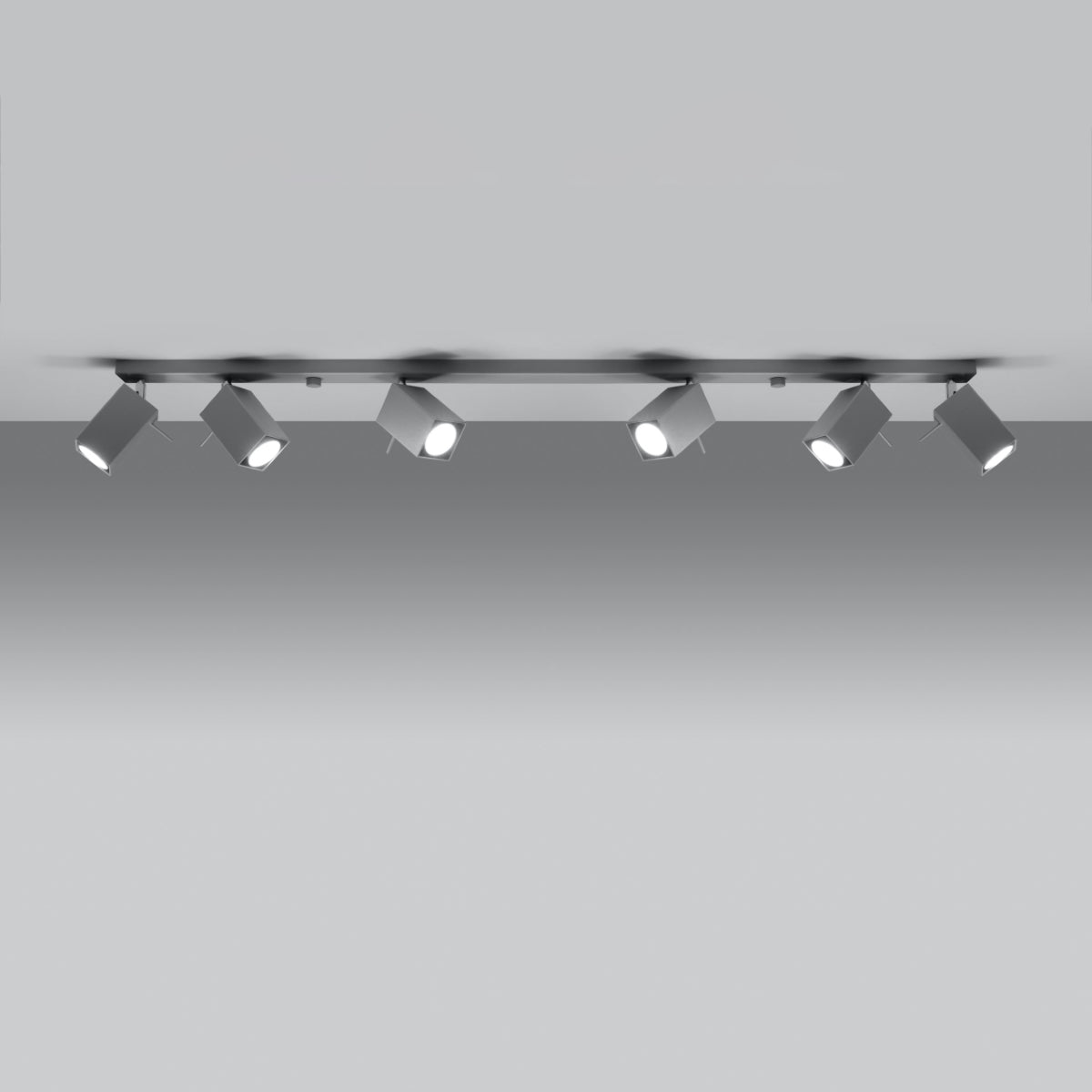 Square Directional Ceiling Light 6L Grey