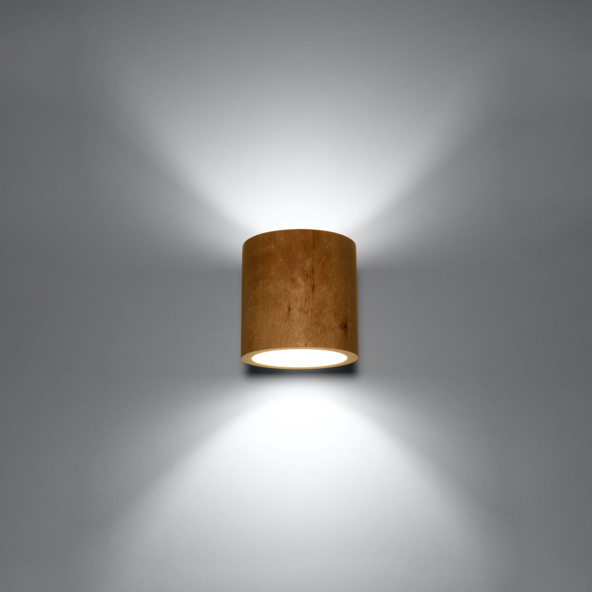 Cylindrical Shape Wall Light Natural Wood