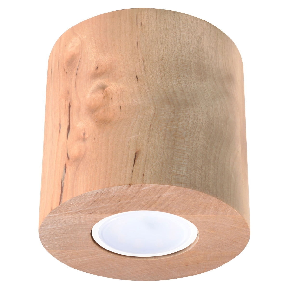 Natural wood LED cylinder ceiling light