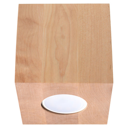 LED-Deckenleuchte Cube aus Naturholz