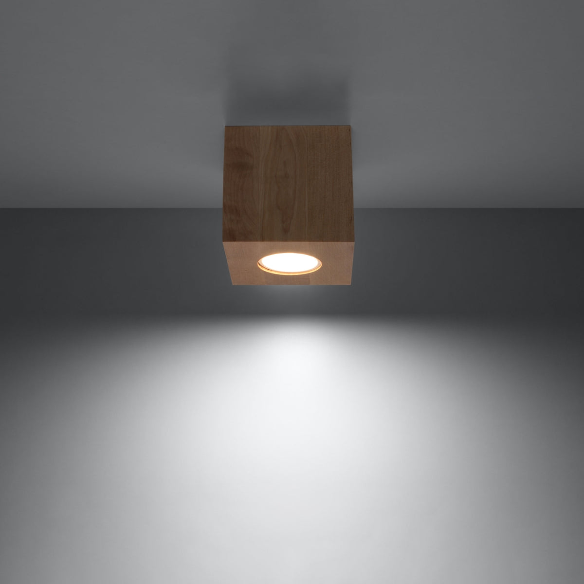 Natural wood LED Cube ceiling light