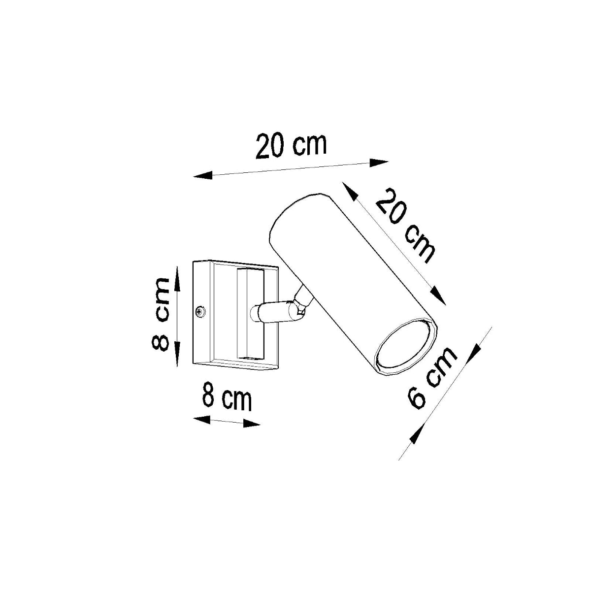 Applique Acier Orientable Minimaliste Noir