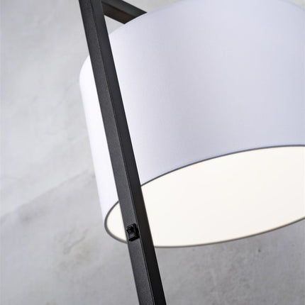 Lampadaire Boston Fer et Coton Noir 160 cm