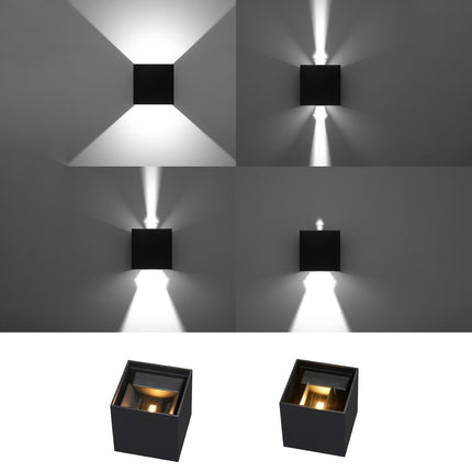 Applique Carré noir LED IP54