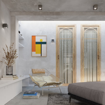Cube LED-Deckenleuchte Anthrazit