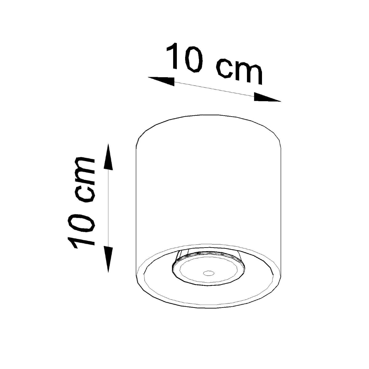 Anthrazitfarbene LED-Zylinder-Deckenleuchte