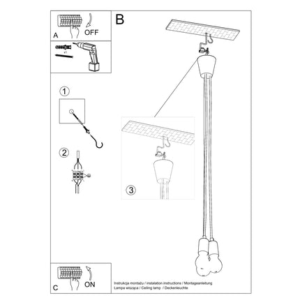 Lampe suspendue Ligne Pure 3 blanc