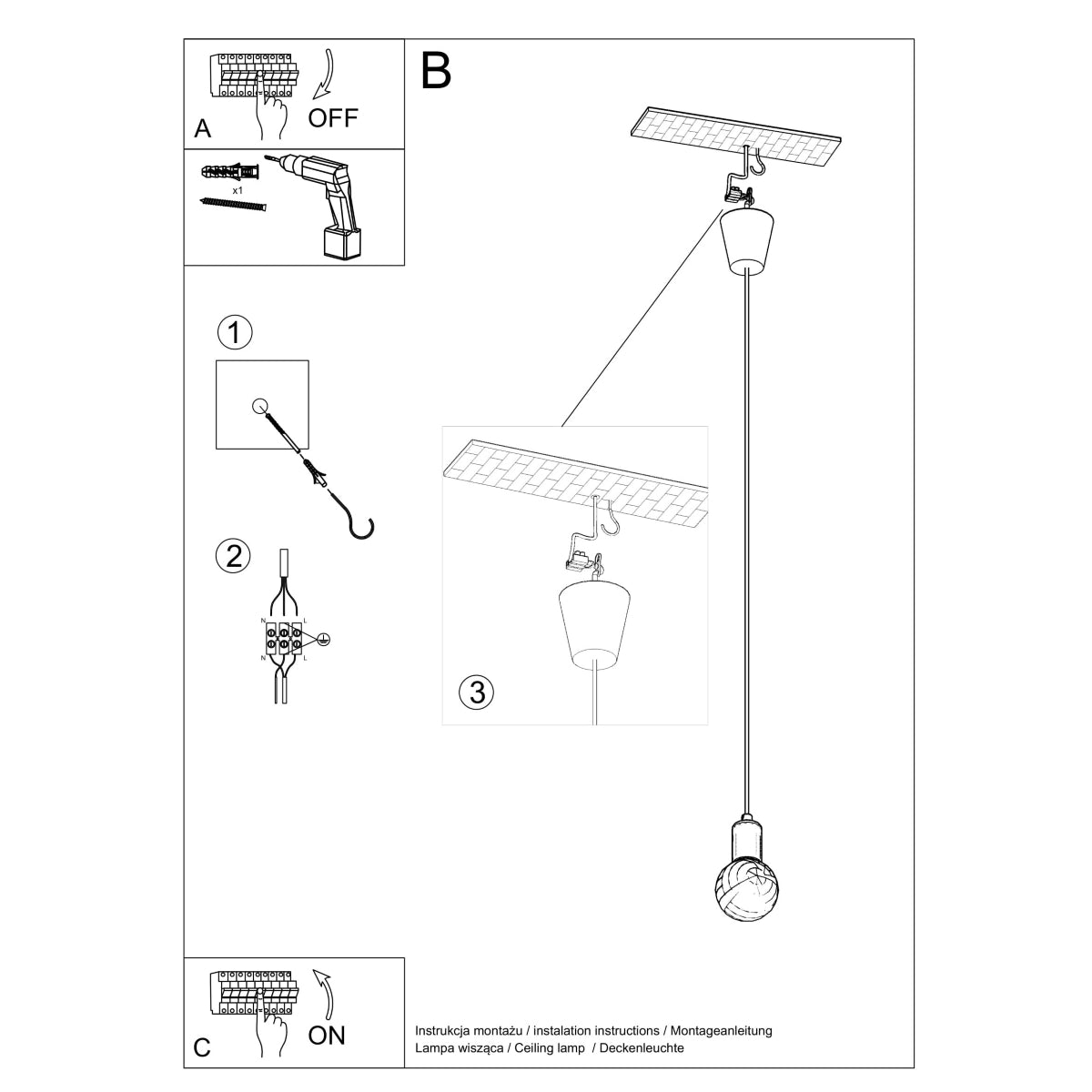 Pure Line 1 black pendant lamp