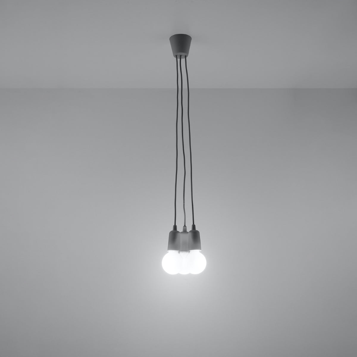 Lampe pendante DIEGO 3 gris