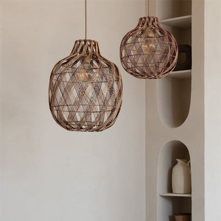 Suspension Mendoza Bambou Naturel et Brun 35 cm