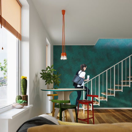 Lampe pendante Ligne Pure 5 orange