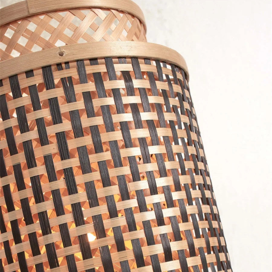 Lampe à Poser Bhutan Bambou Noir et Naturel 45cm