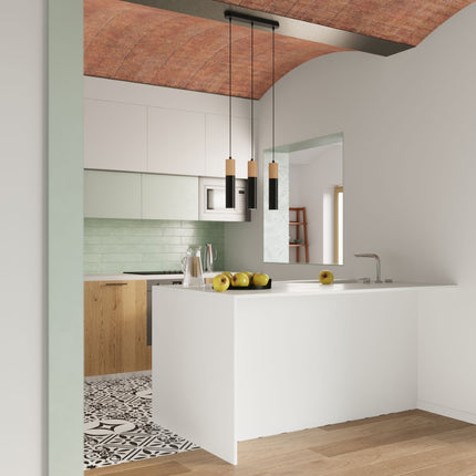 Two-tone 3 black pendant lamp