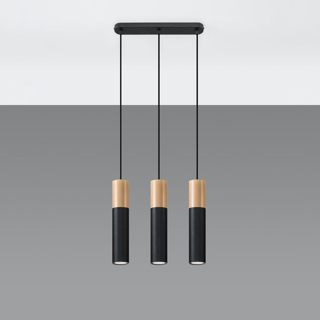 Two-tone 3 black pendant lamp