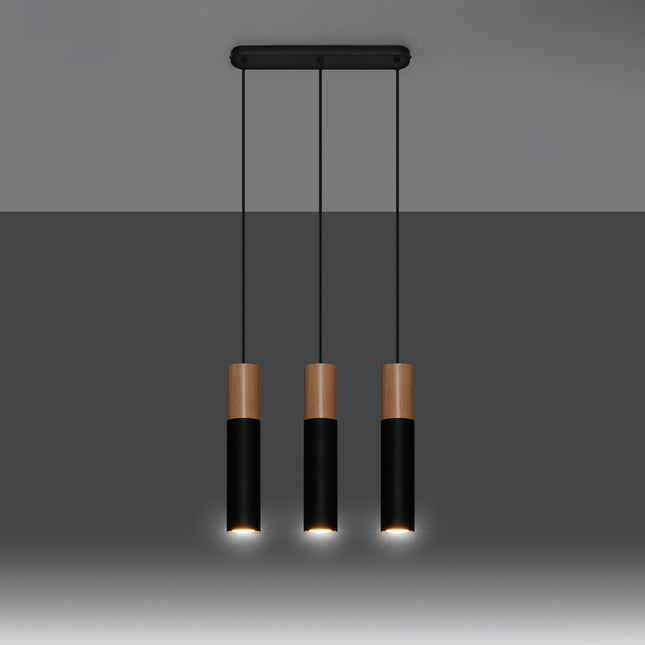 Two-tone 3 black pendant lamp