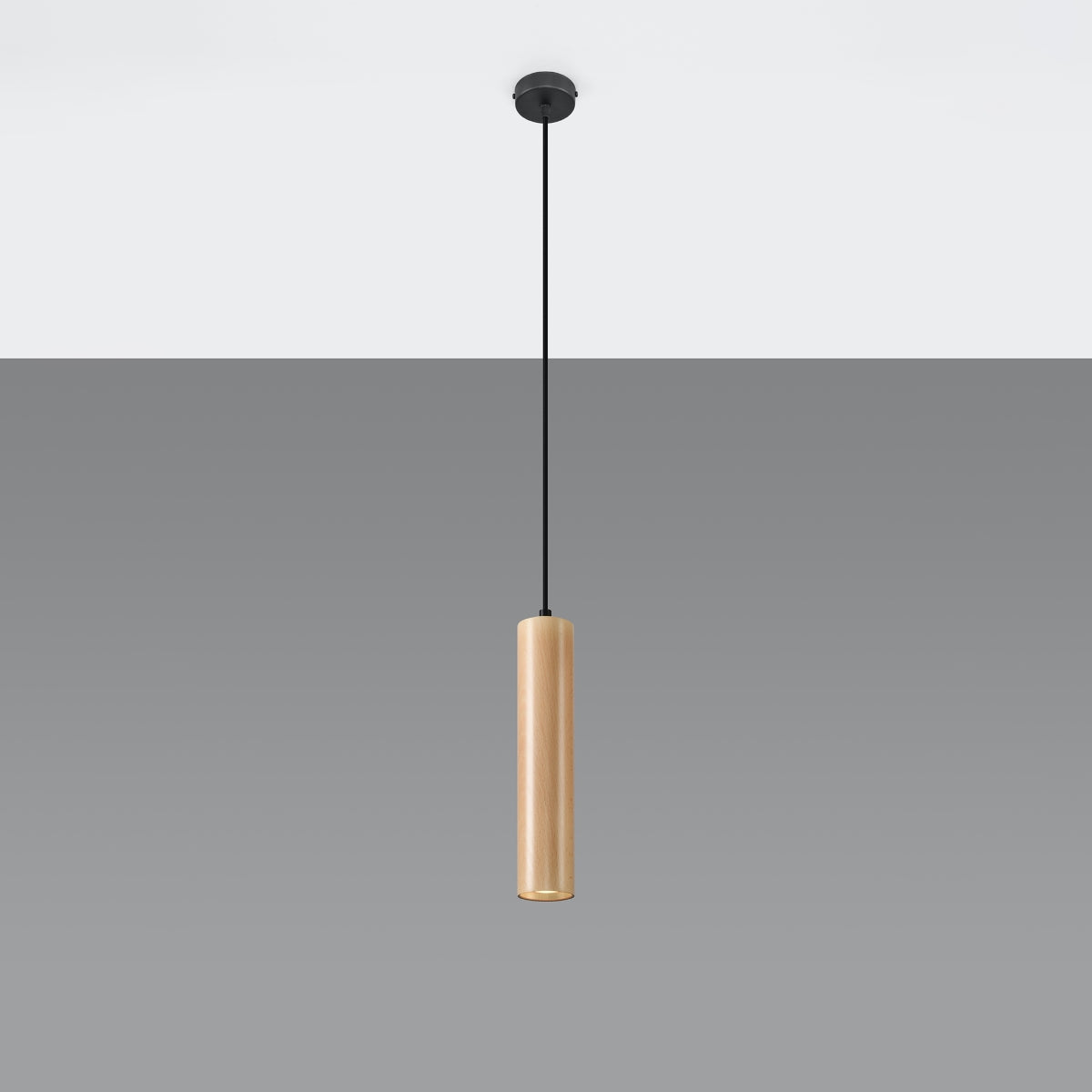 Circular Wood Hanging Lamp