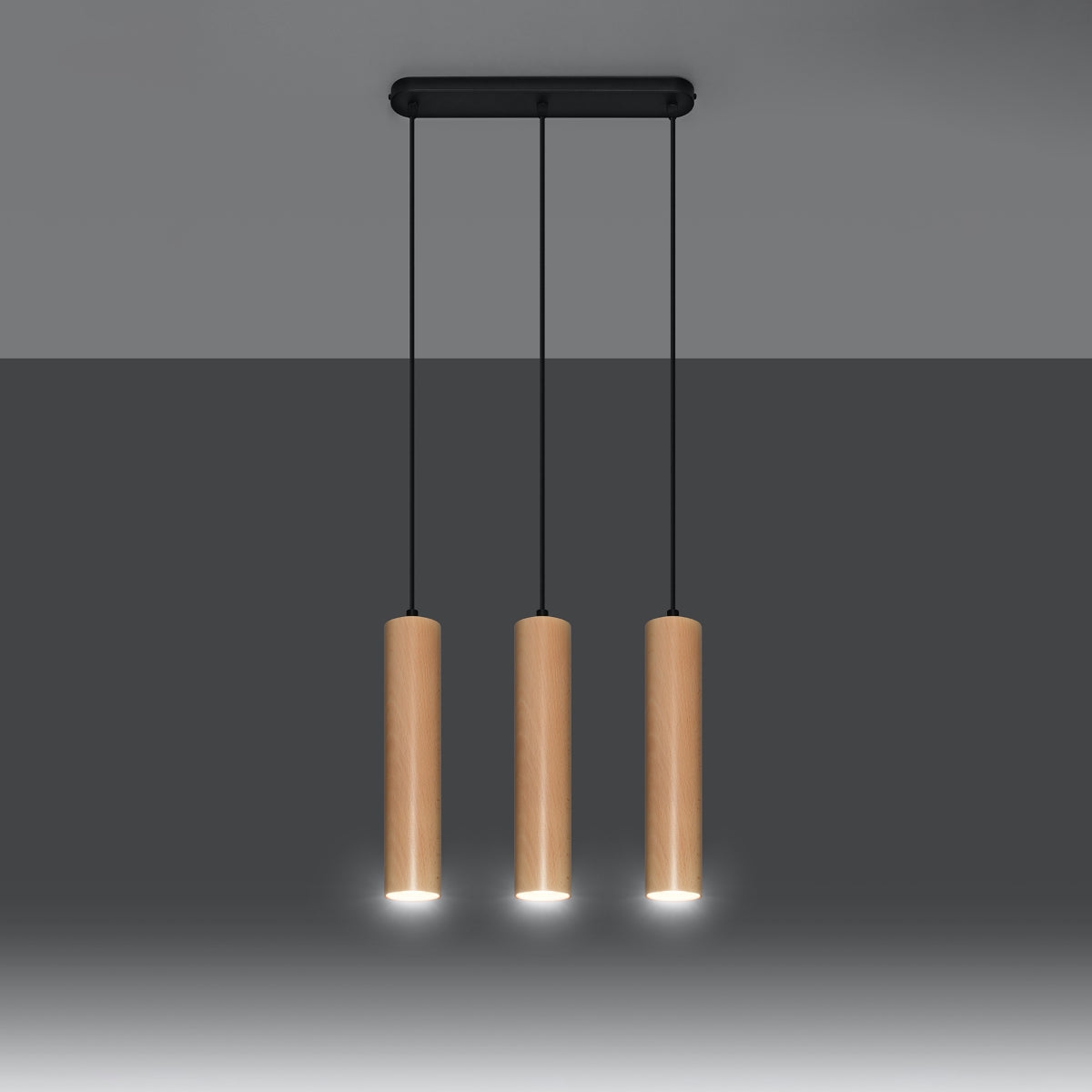 Circular Wood Hanging Lamp 3