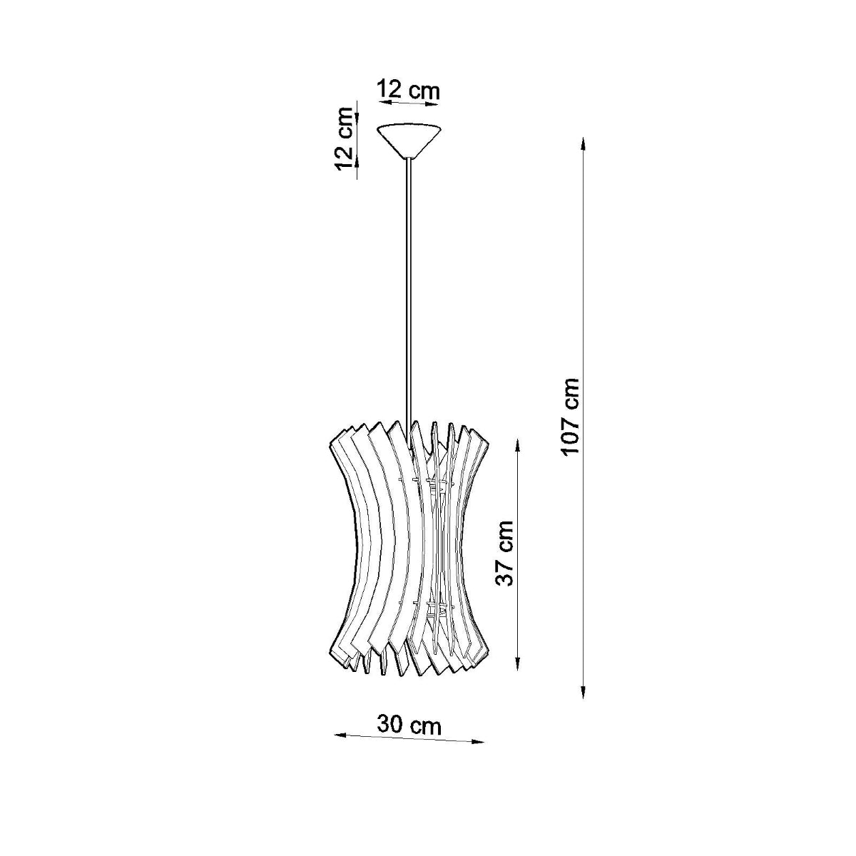 Lampe pendante ORIANA en bois