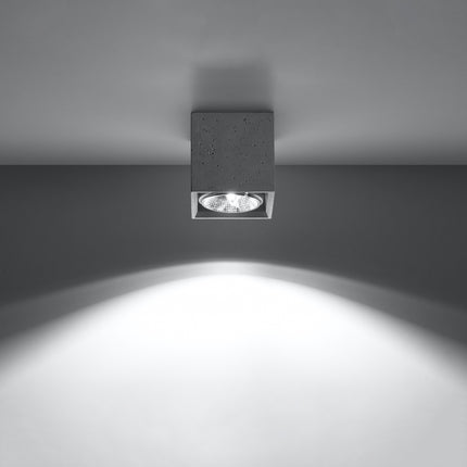 Concrete Industrial Cube Ceiling Light