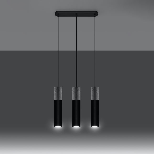 Lampe suspendue Colonne 3L noir