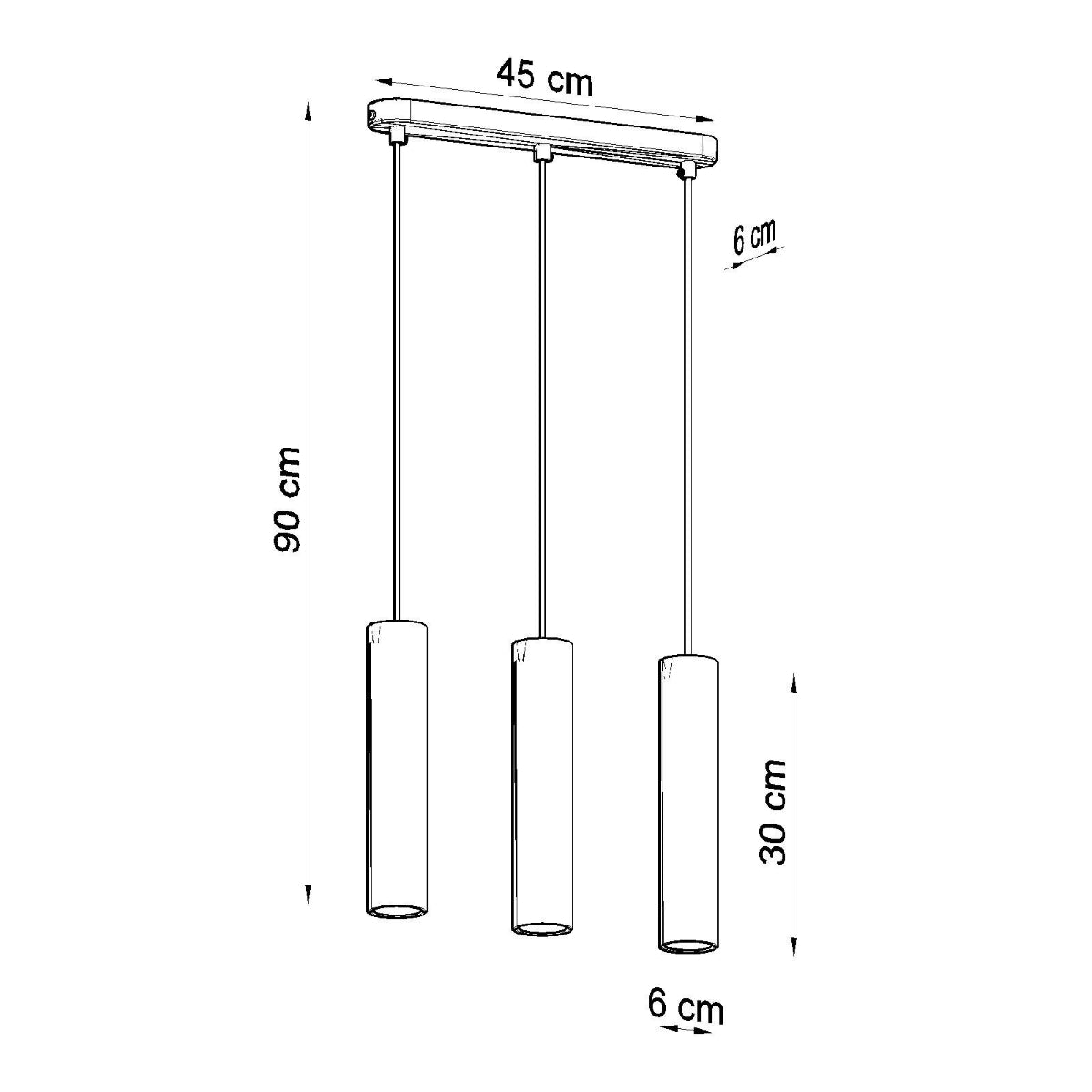 Concrete Line Hängelampe 3L