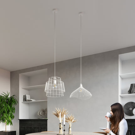 Lampe pendante Cage Moderne blanc