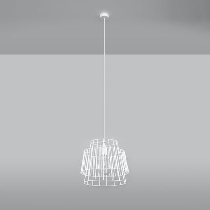 Lampe pendante Cage Moderne blanc