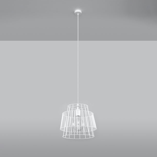Modern Cage Pendant Lamp White