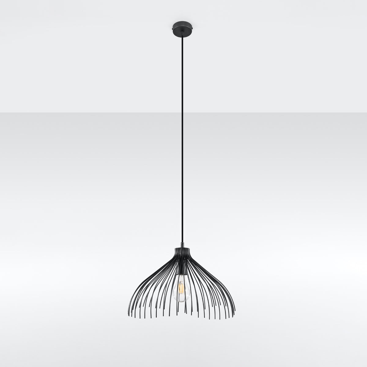 Suspension Fleur Lumineuse noir