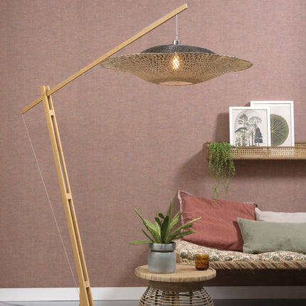 Lampadaire Kalimantan Bambou Naturel et Noir 218 cm