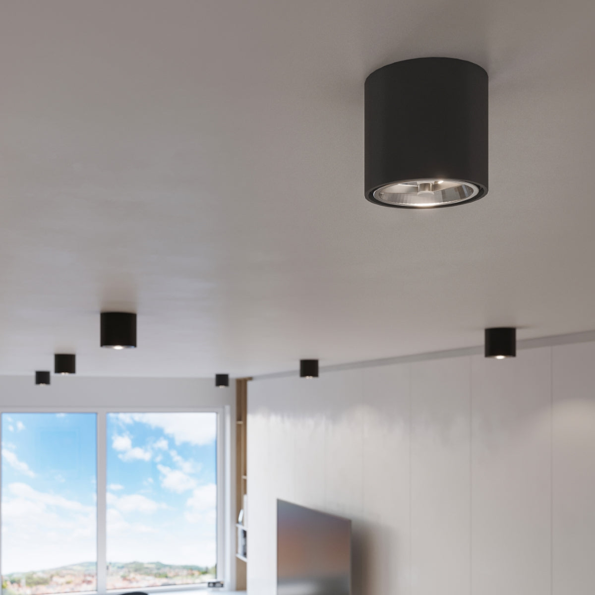 Black Circular Sobre Ceiling Light