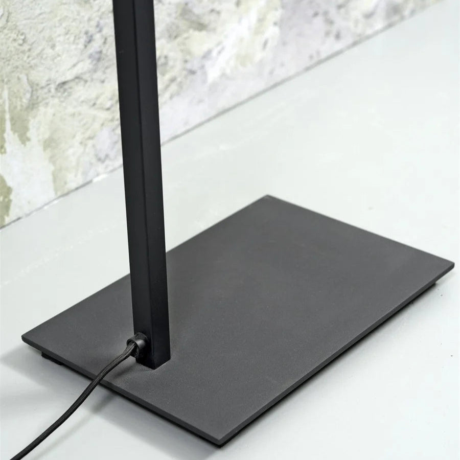 Lampadaire Boston Noir avec Abat-Jour Lin Clair 32x20cm